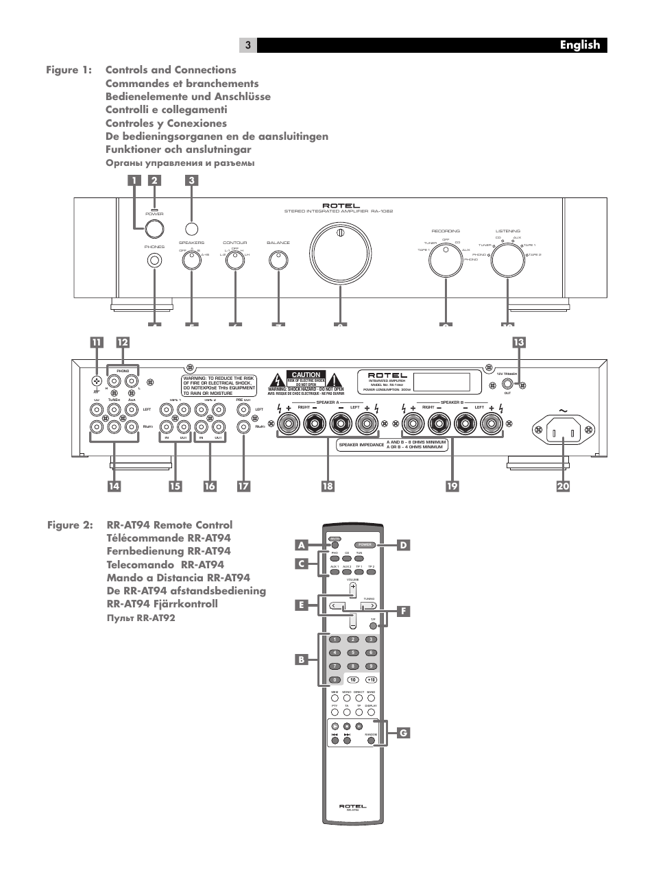 English | ROTEL RA-1062 User Manual | Page 3 / 54