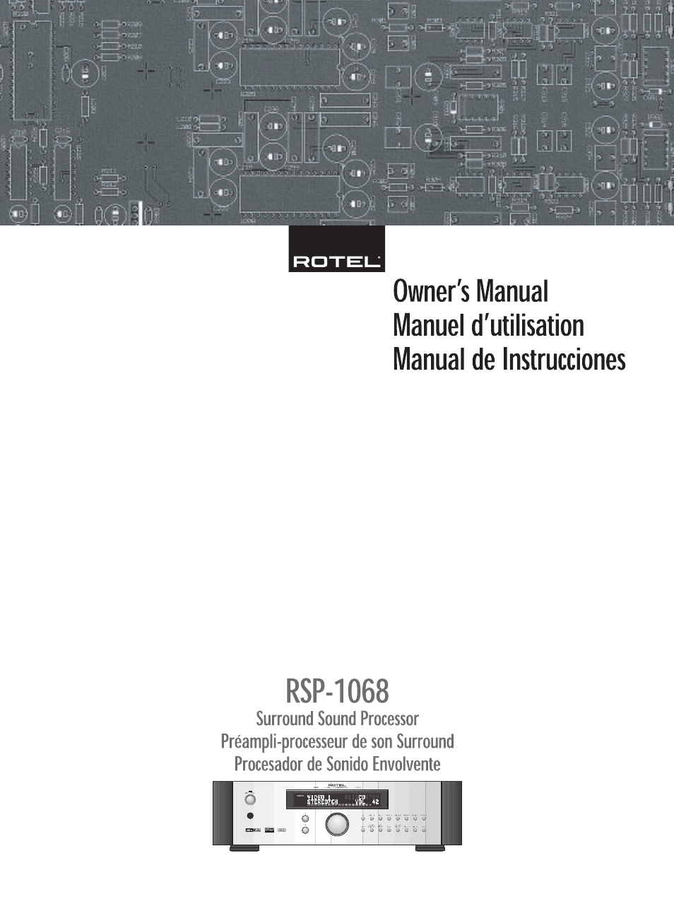 ROTEL RSP-1068 User Manual | 106 pages