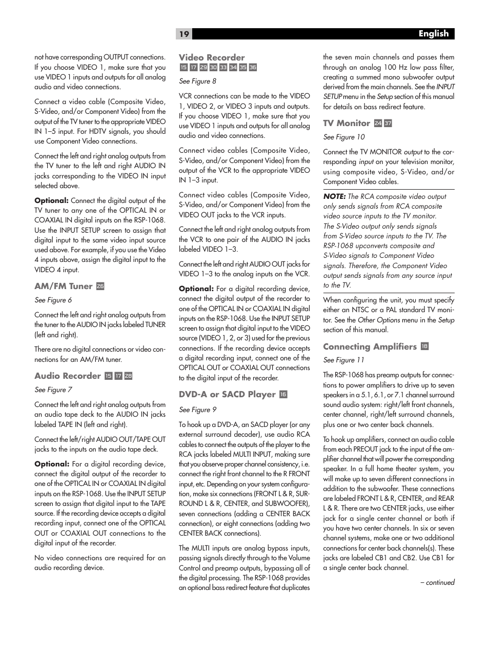 Etfgkl | ROTEL RSP-1068 User Manual | Page 19 / 106