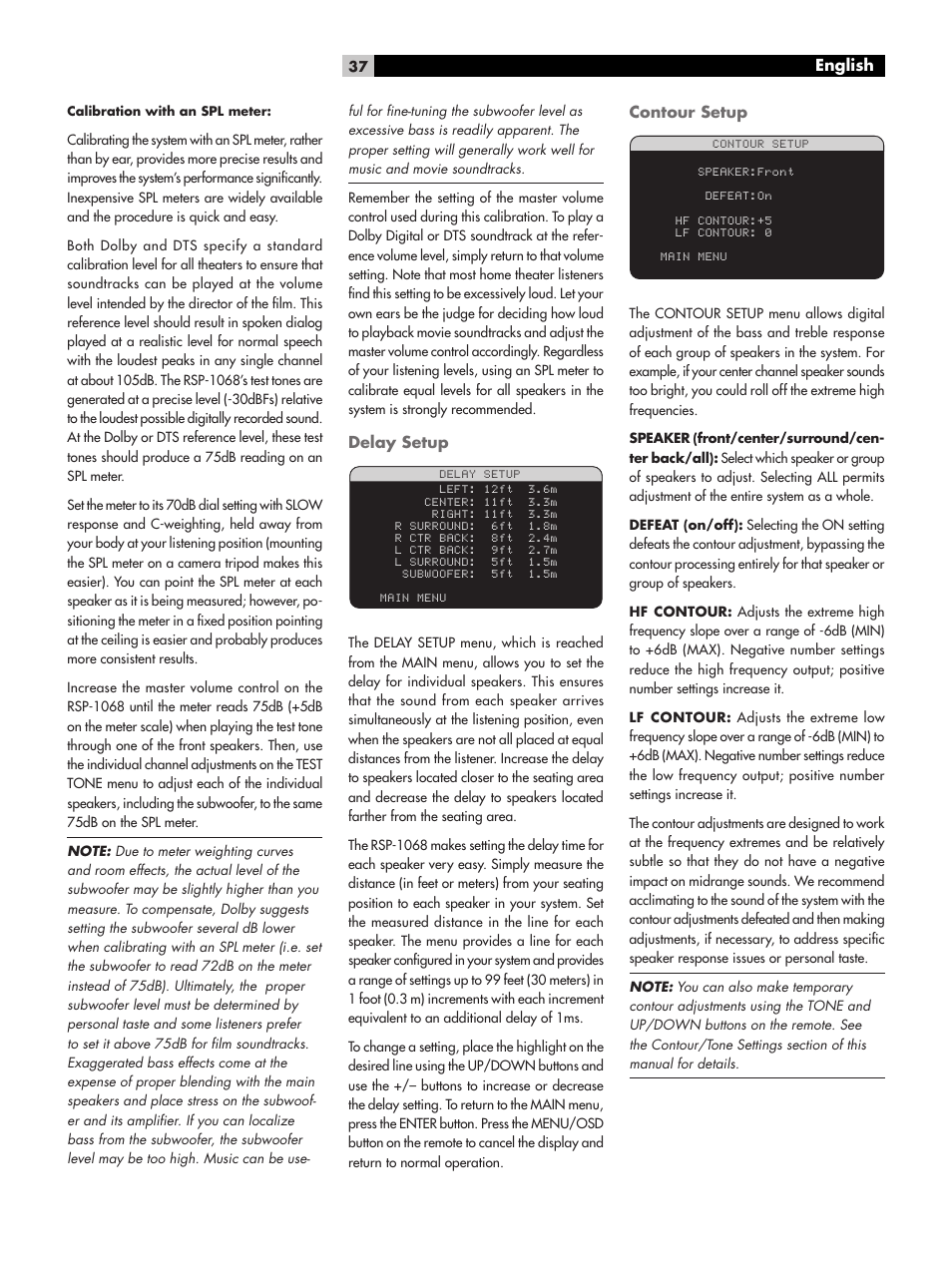 ROTEL RSP-1068 User Manual | Page 37 / 106