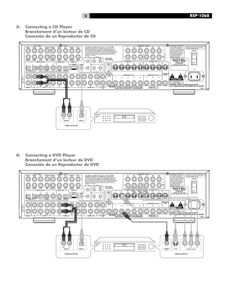Rsp-1068 | ROTEL RSP-1068 User Manual | Page 5 / 106