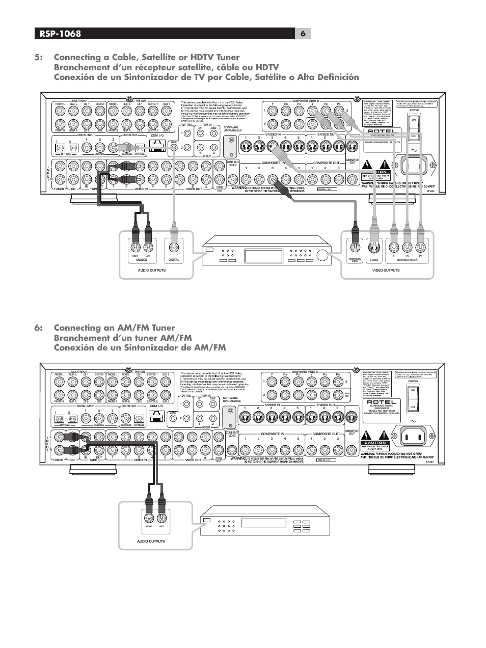 Rsp-1068 | ROTEL RSP-1068 User Manual | Page 6 / 106