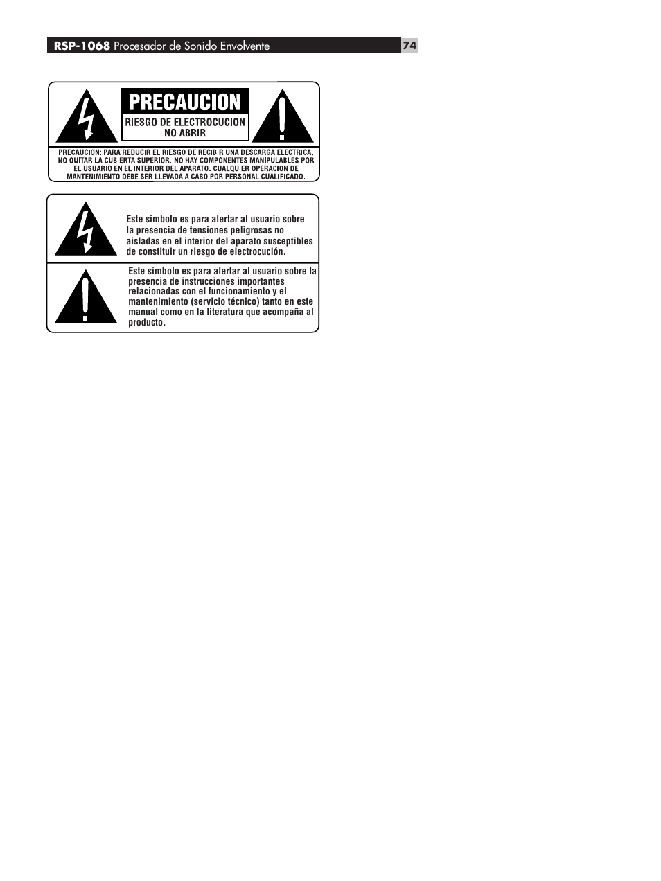 ROTEL RSP-1068 User Manual | Page 74 / 106