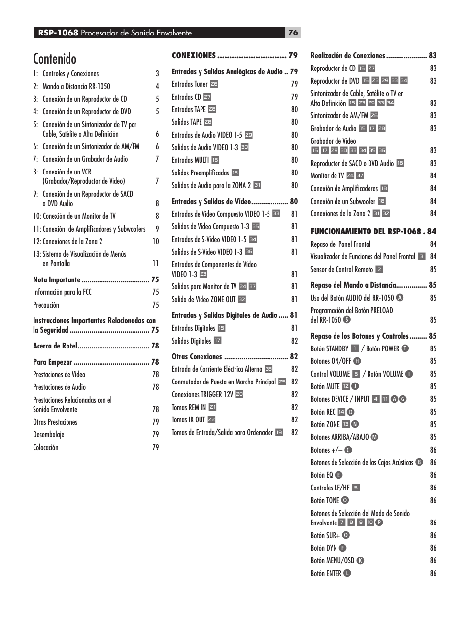 ROTEL RSP-1068 User Manual | Page 76 / 106