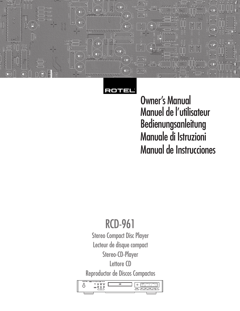 ROTEL RCD-961 User Manual | 34 pages