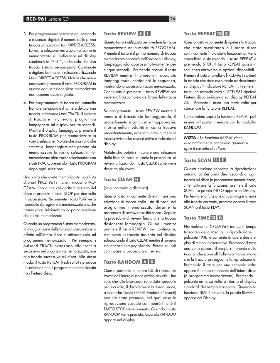 ROTEL RCD-961 User Manual | Page 26 / 34