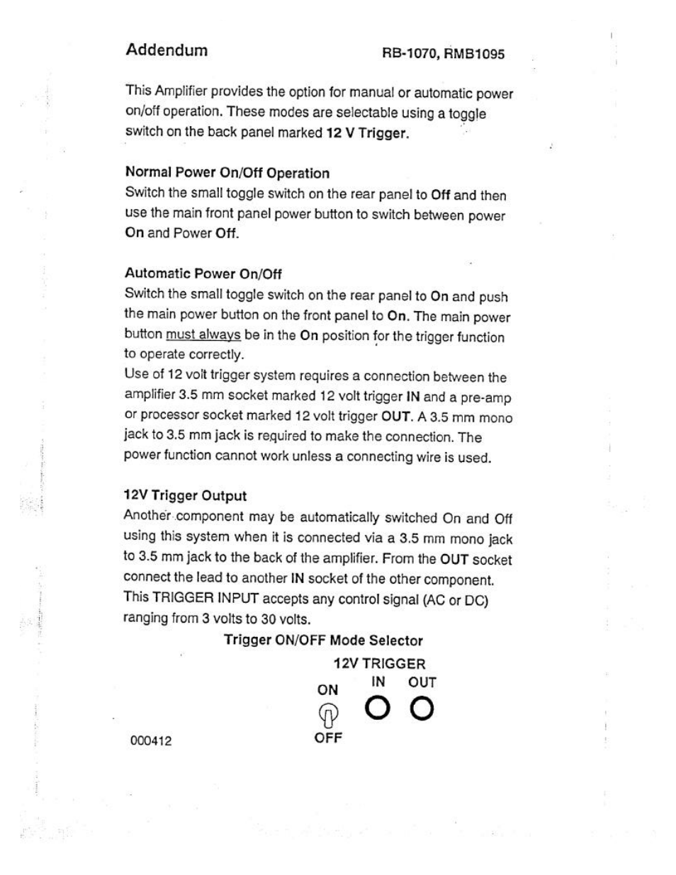 ROTEL High Current Two Channel Amplifier RB-1070 User Manual | Page 35 / 35