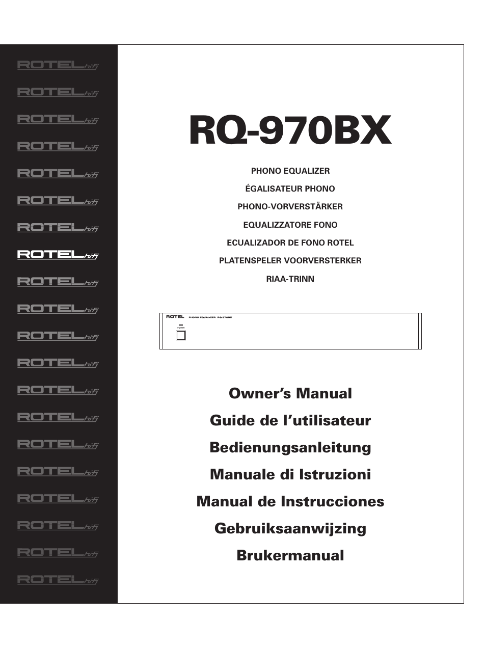 ROTEL RQ-970BX User Manual | 32 pages