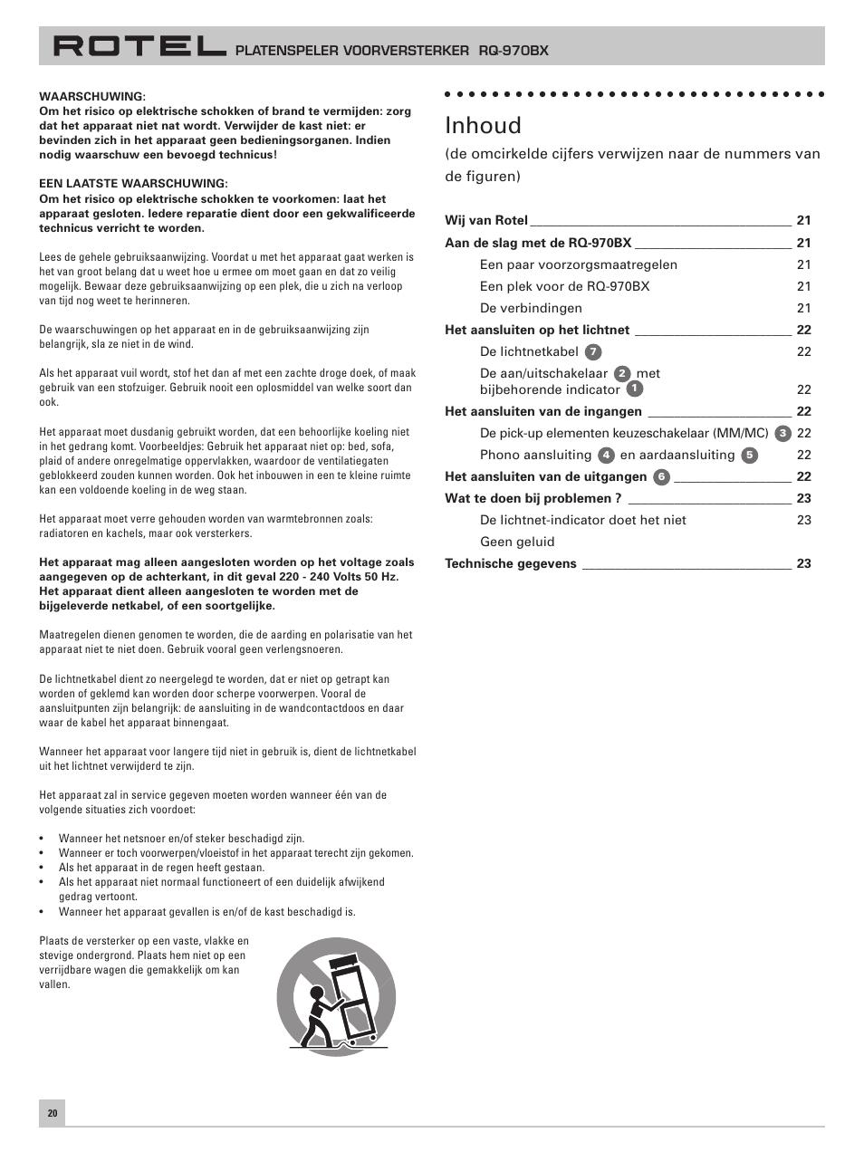 Inhoud | ROTEL RQ-970BX User Manual | Page 24 / 32