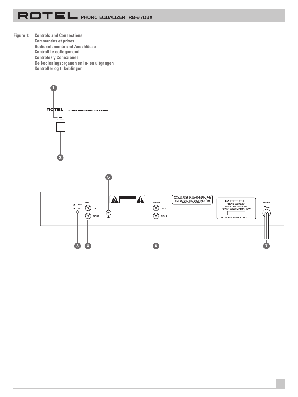 Phono equalizer rq-970bx | ROTEL RQ-970BX User Manual | Page 3 / 32