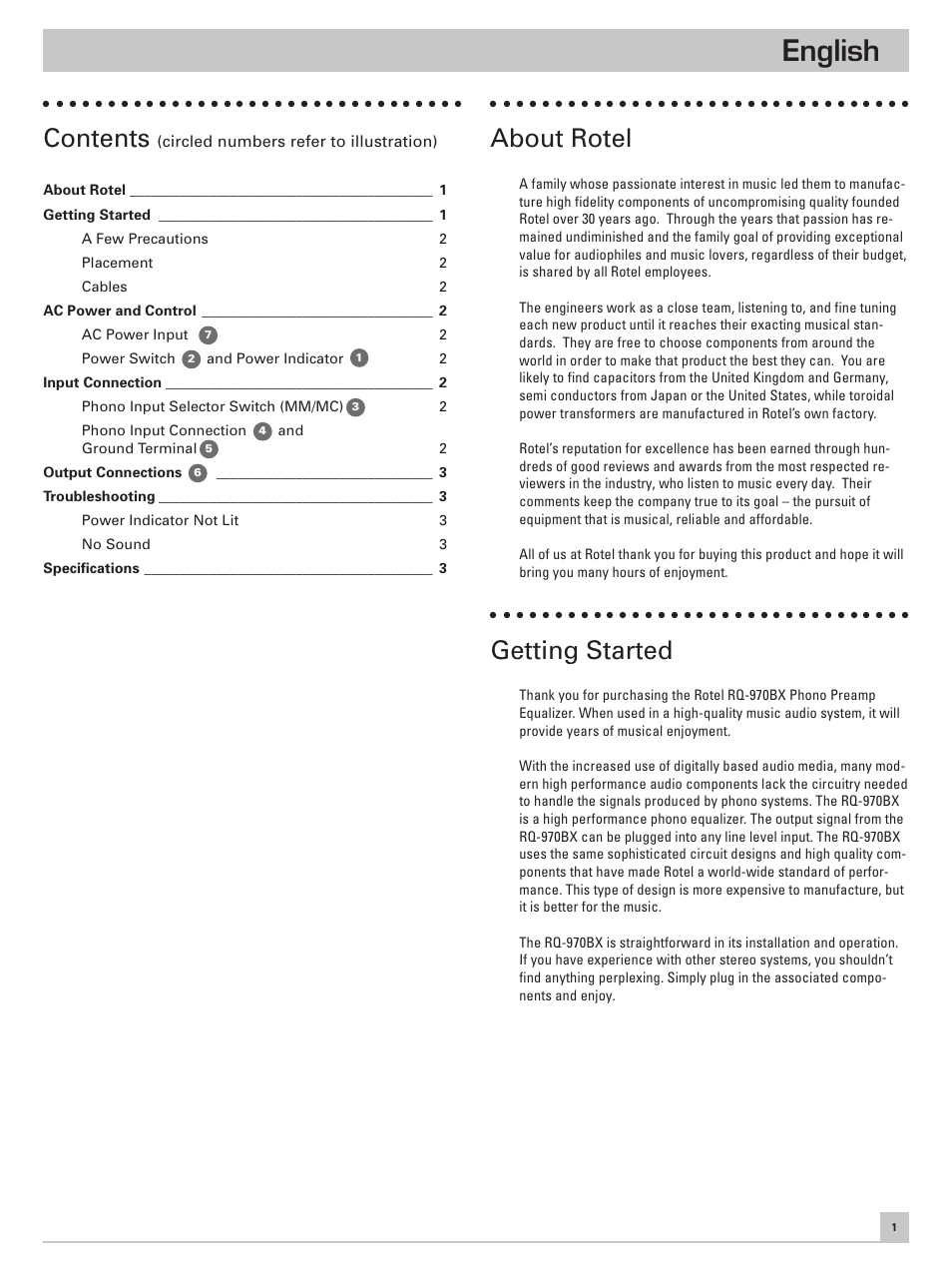 ROTEL RQ-970BX User Manual | Page 5 / 32
