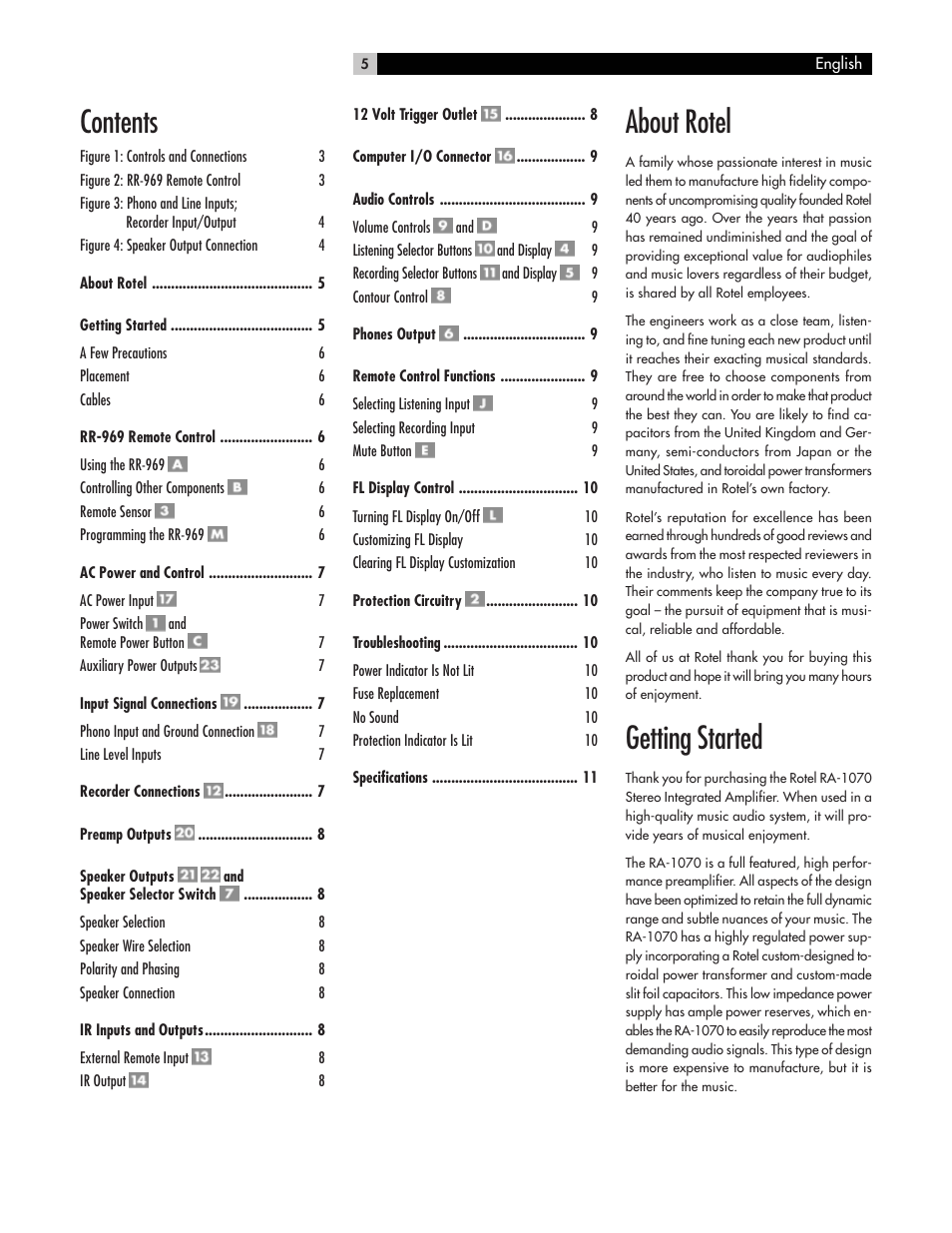 ROTEL RA-1070 User Manual | Page 5 / 12