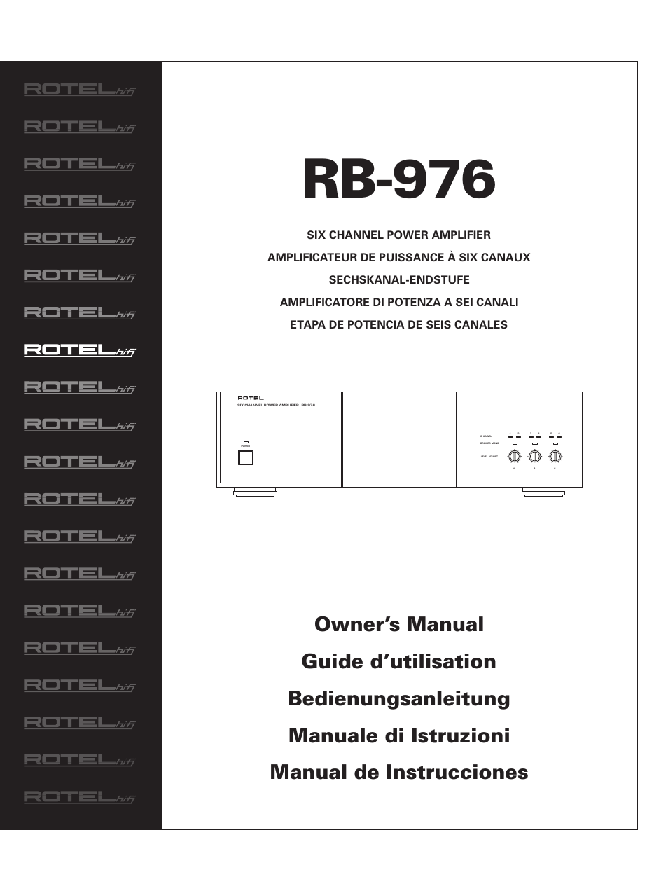 ROTEL Six Channel Power Amplifier RB-976 User Manual | 30 pages