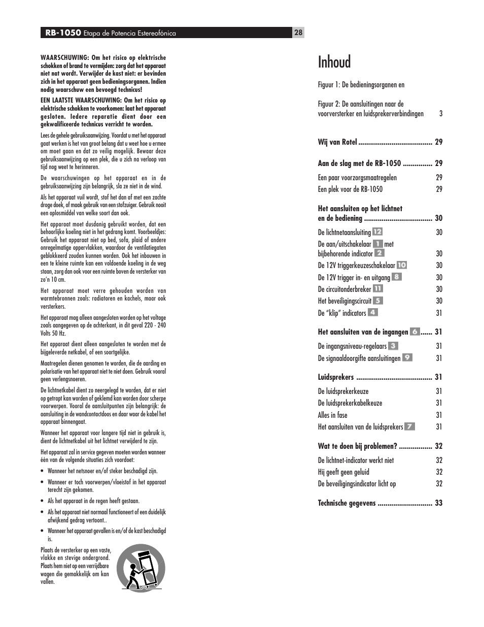 Inhoud | ROTEL High Current Two Channel Amplifier RB-1050 User Manual | Page 28 / 34