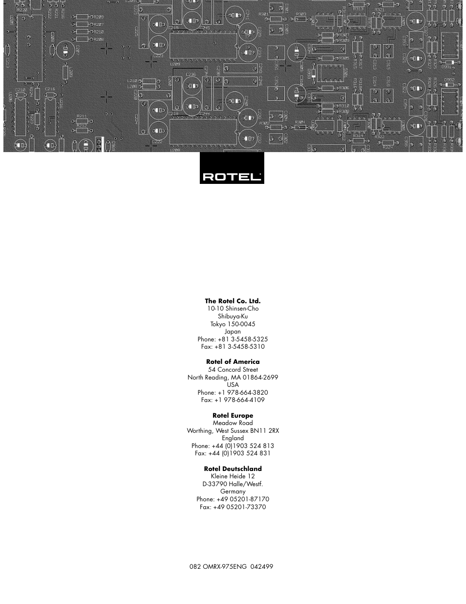 ROTEL RX-975 User Manual | Page 16 / 16