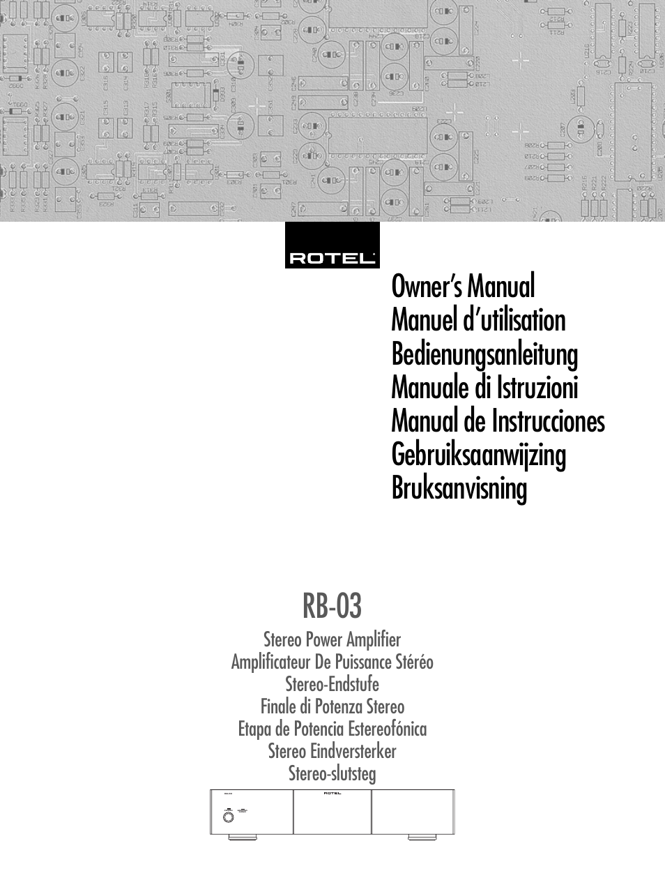 ROTEL RB-03 User Manual | 40 pages