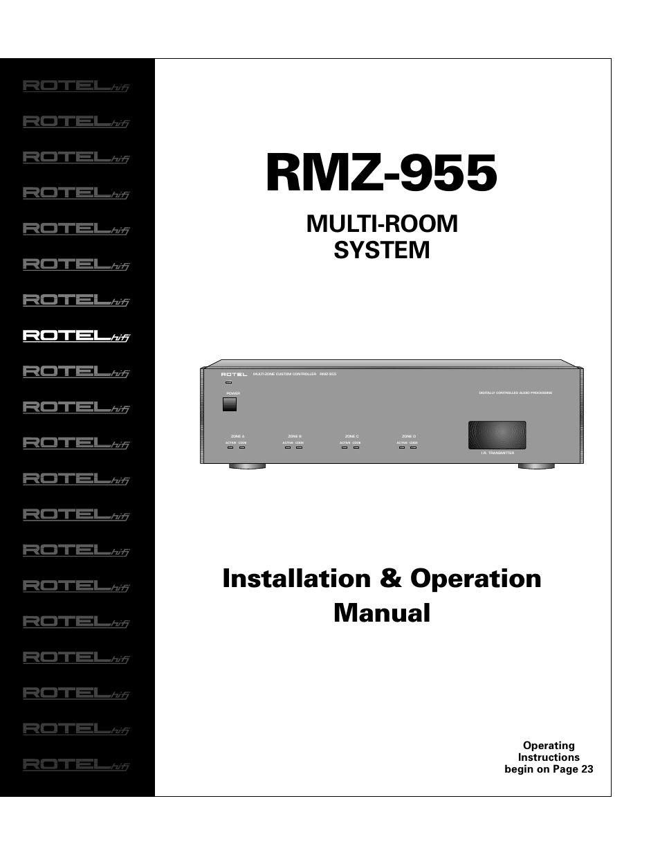 ROTEL RMZ-955 User Manual | 32 pages