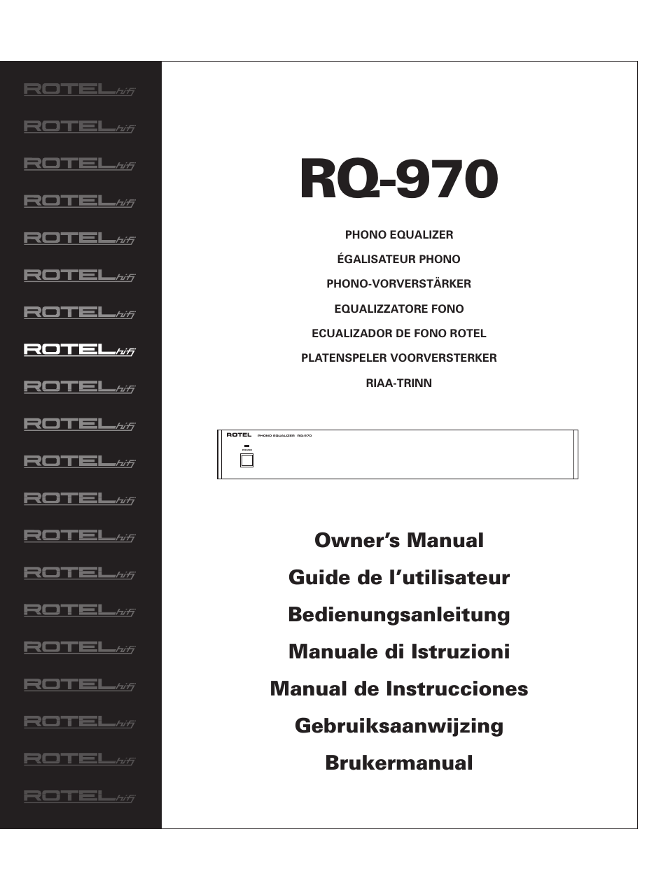 ROTEL RQ-970 User Manual | 32 pages