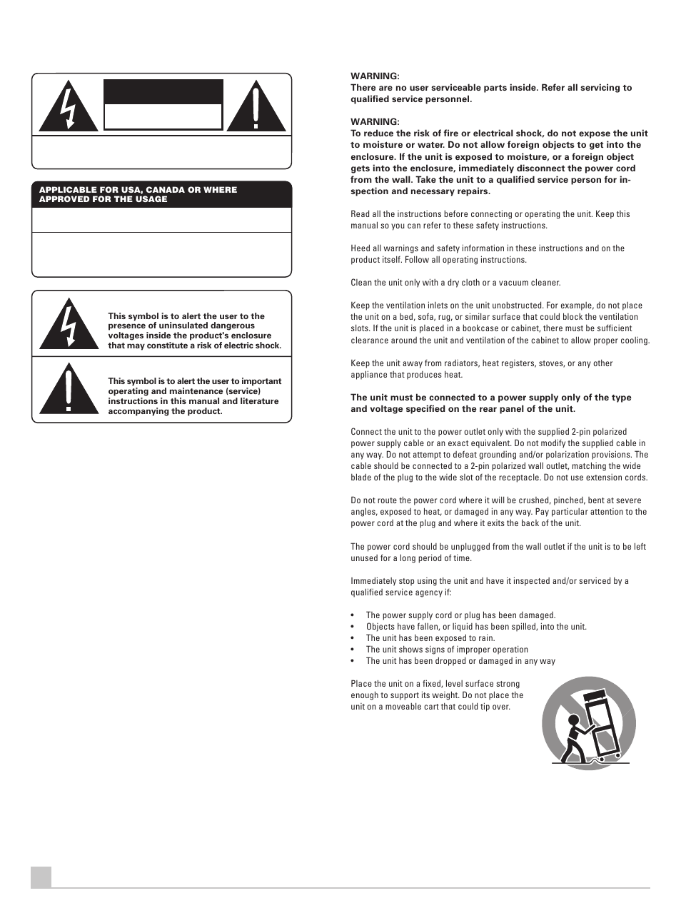 Caution | ROTEL RQ-970 User Manual | Page 2 / 32