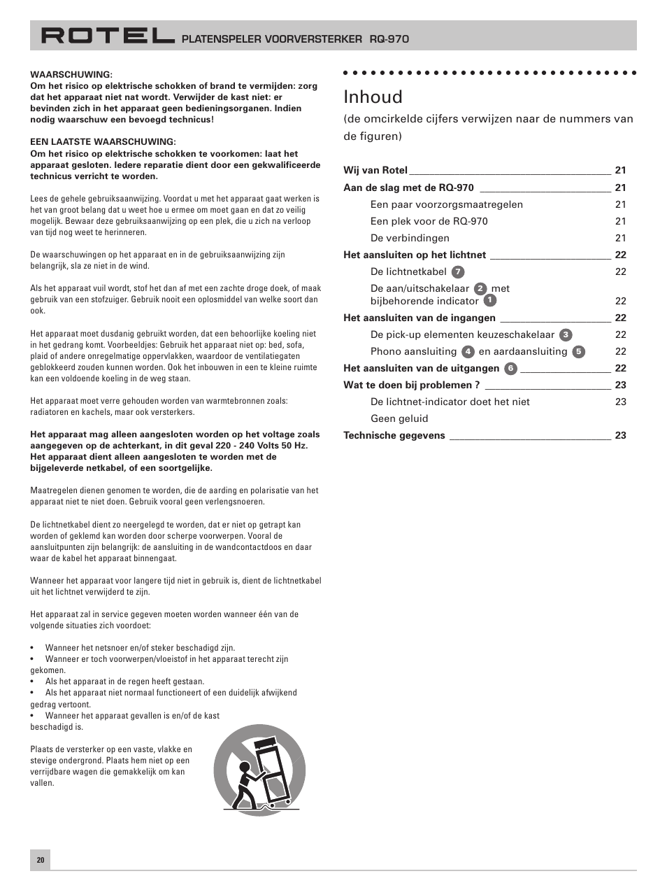 Inhoud | ROTEL RQ-970 User Manual | Page 24 / 32