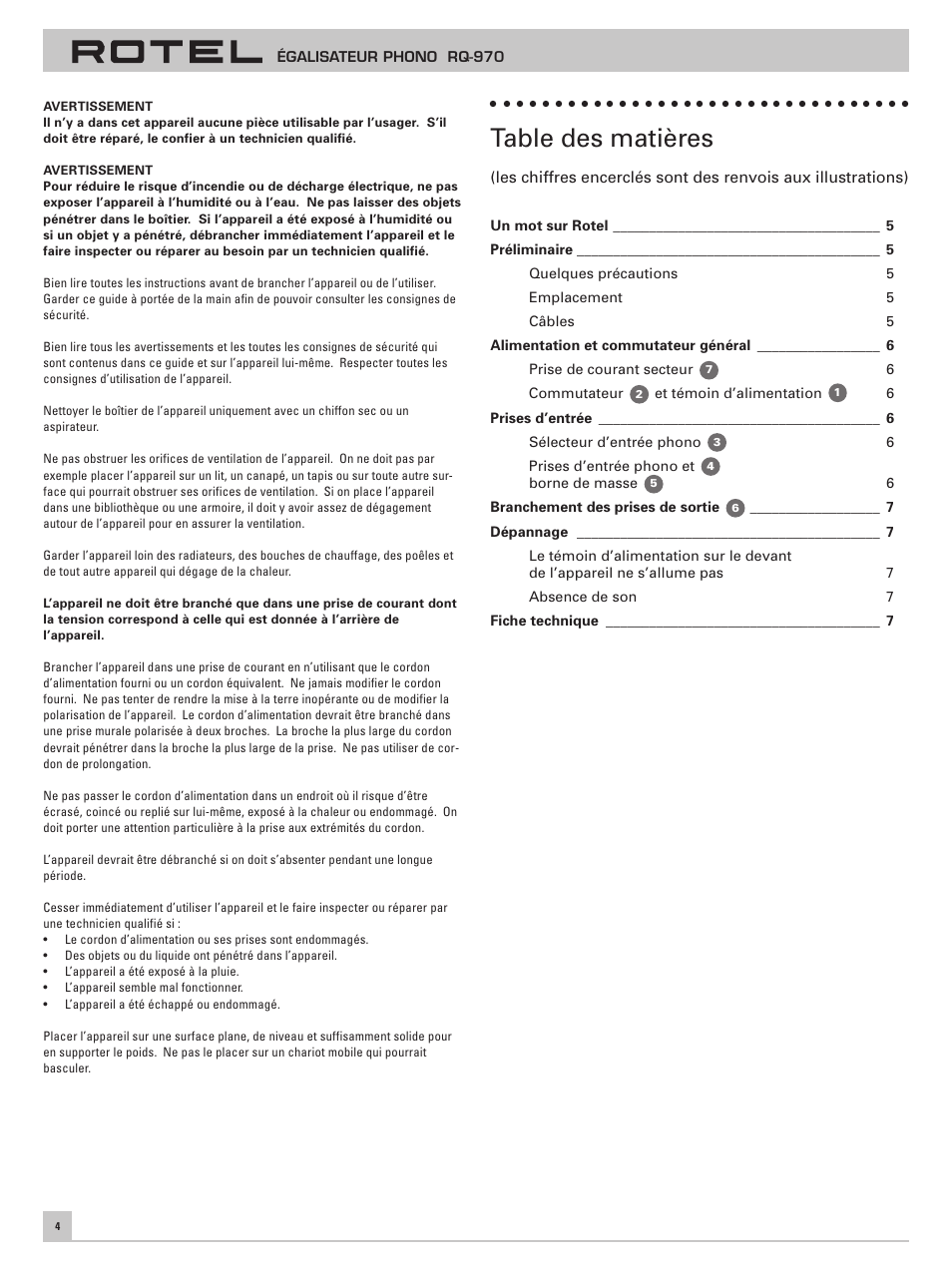 ROTEL RQ-970 User Manual | Page 8 / 32