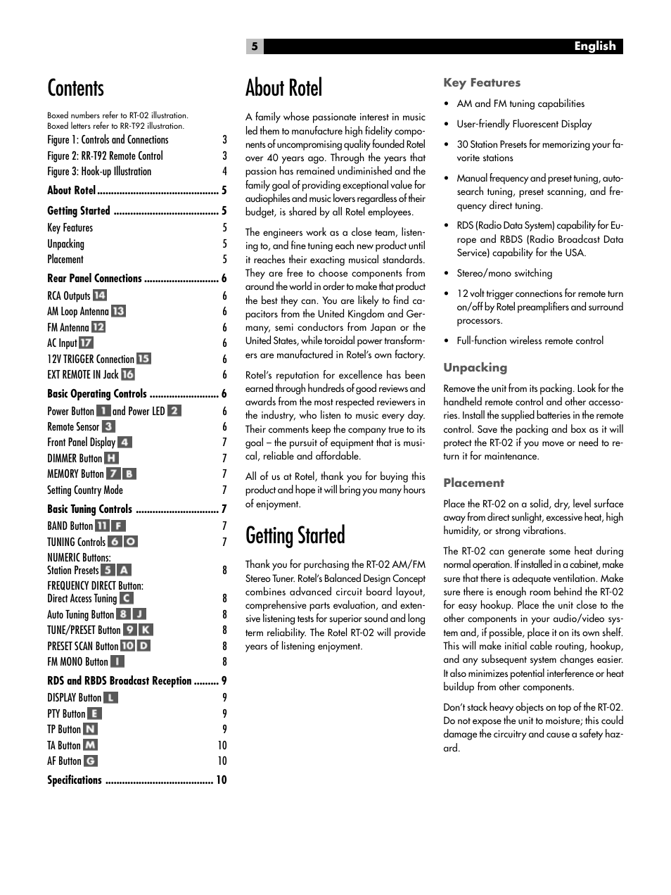 ROTEL RT-02 User Manual | Page 5 / 54