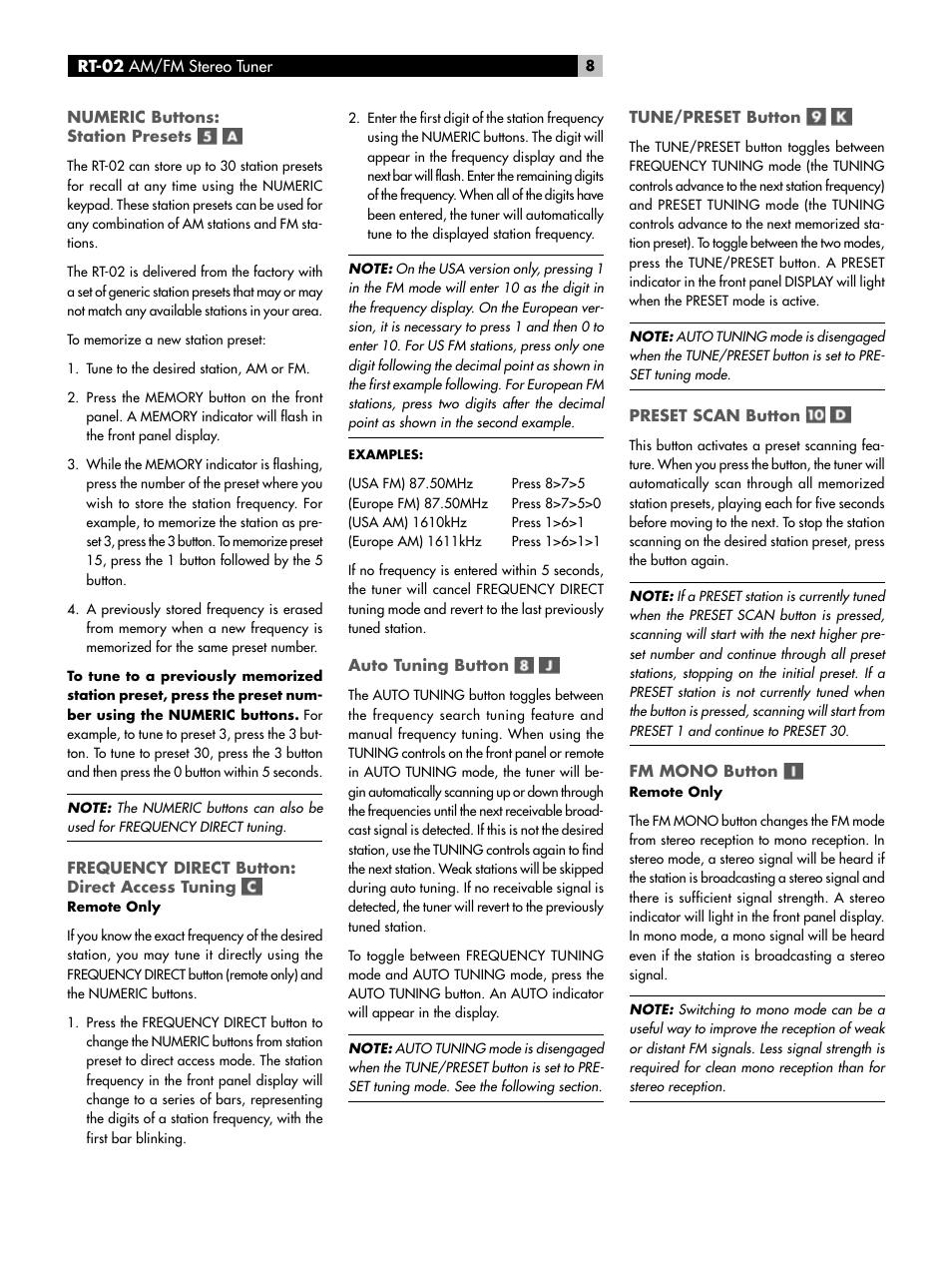 ROTEL RT-02 User Manual | Page 8 / 54