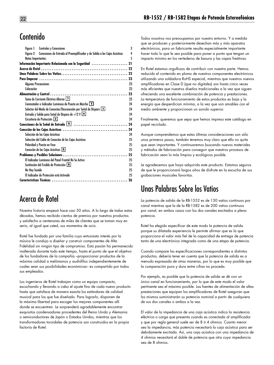ROTEL RB-1582 User Manual | Page 22 / 48