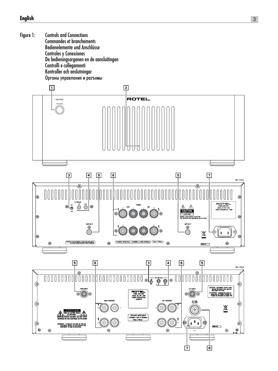 ROTEL RB-1582 User Manual | Page 3 / 48