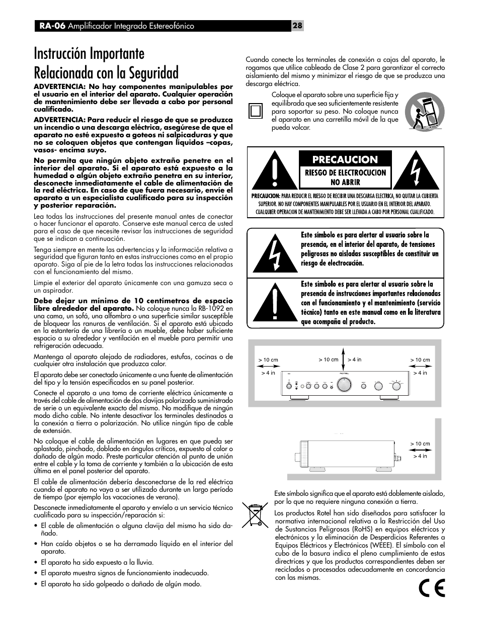 ROTEL RA-06 User Manual | Page 28 / 56