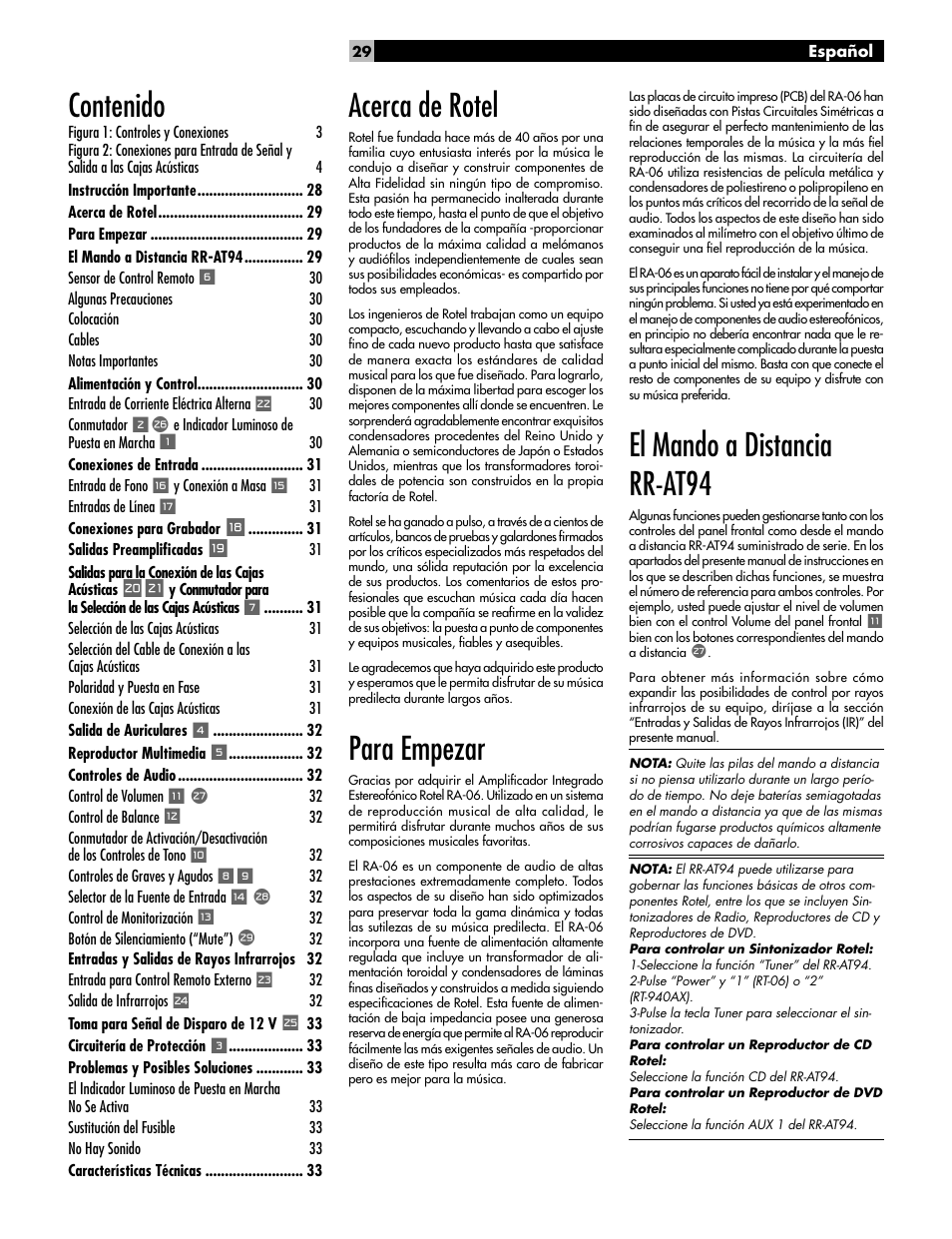 ROTEL RA-06 User Manual | Page 29 / 56