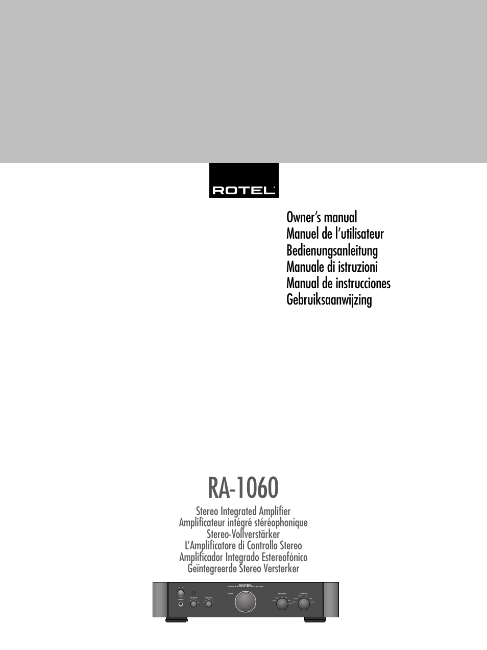 ROTEL RA-1060 User Manual | 40 pages