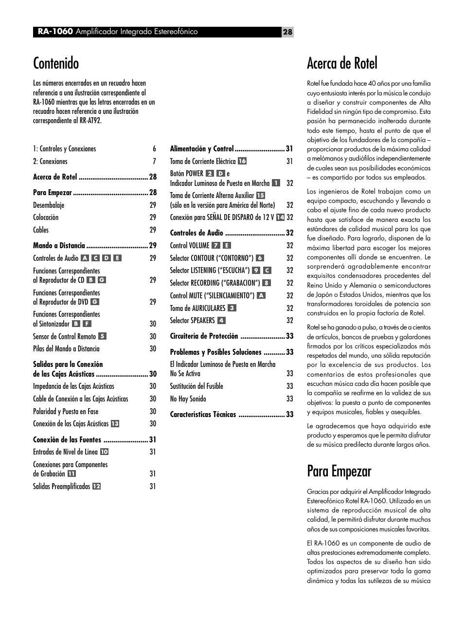 ROTEL RA-1060 User Manual | Page 28 / 40