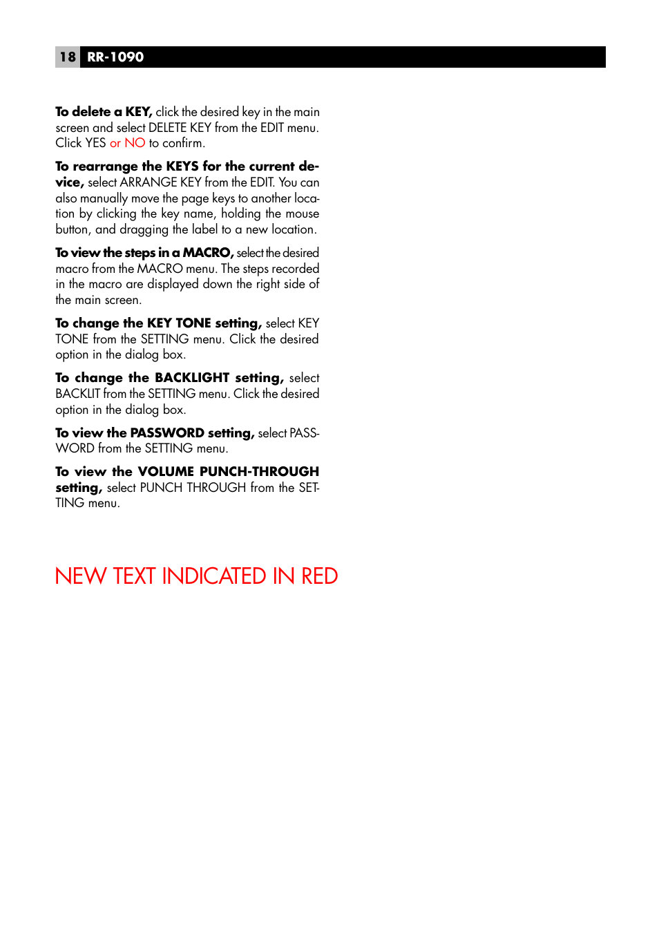 New text indicated in red | ROTEL RR-1090 User Manual | Page 18 / 24