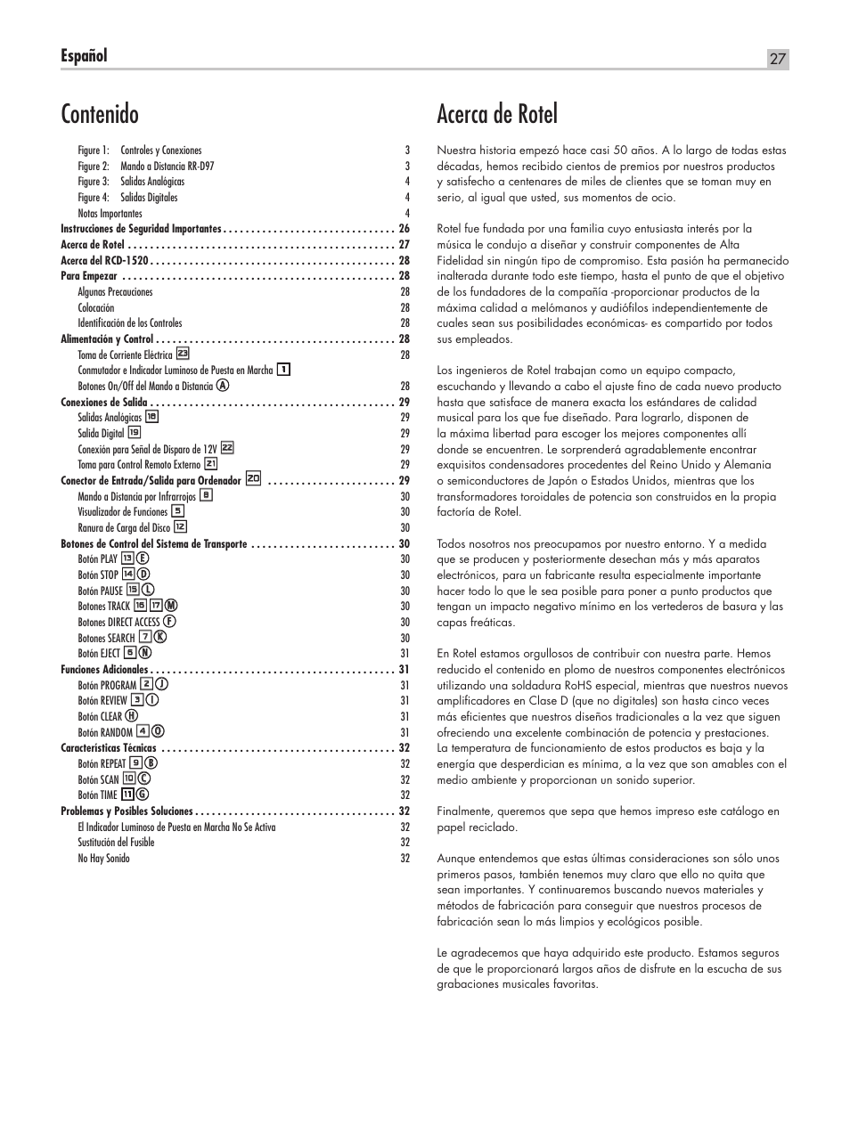 ROTEL RCD-1520 User Manual | Page 27 / 64