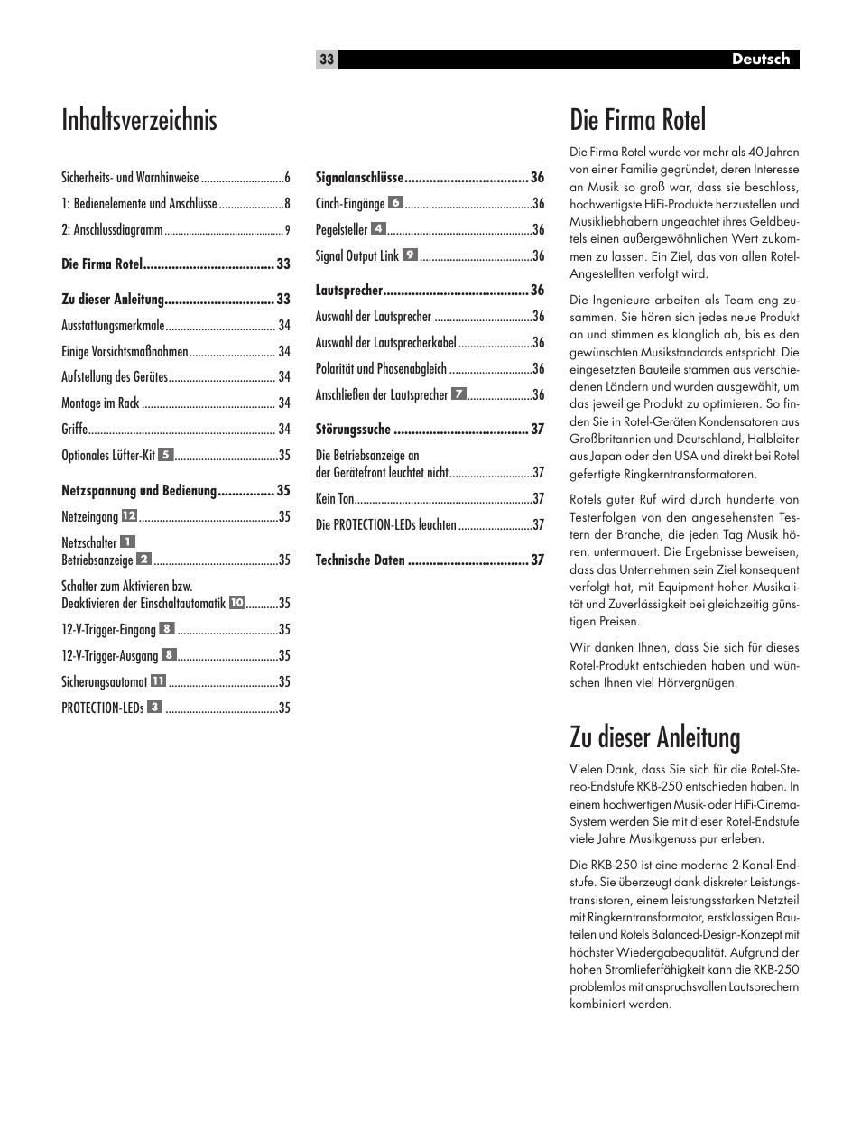 ROTEL RKB-250 User Manual | Page 33 / 56