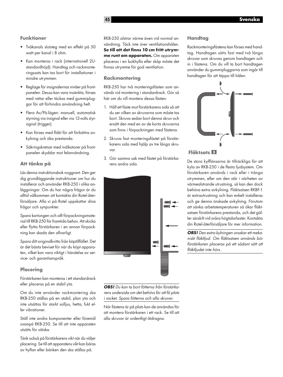 ROTEL RKB-250 User Manual | Page 45 / 56