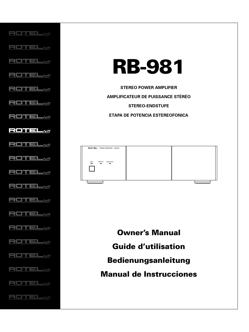 ROTEL RB981 User Manual | 11 pages