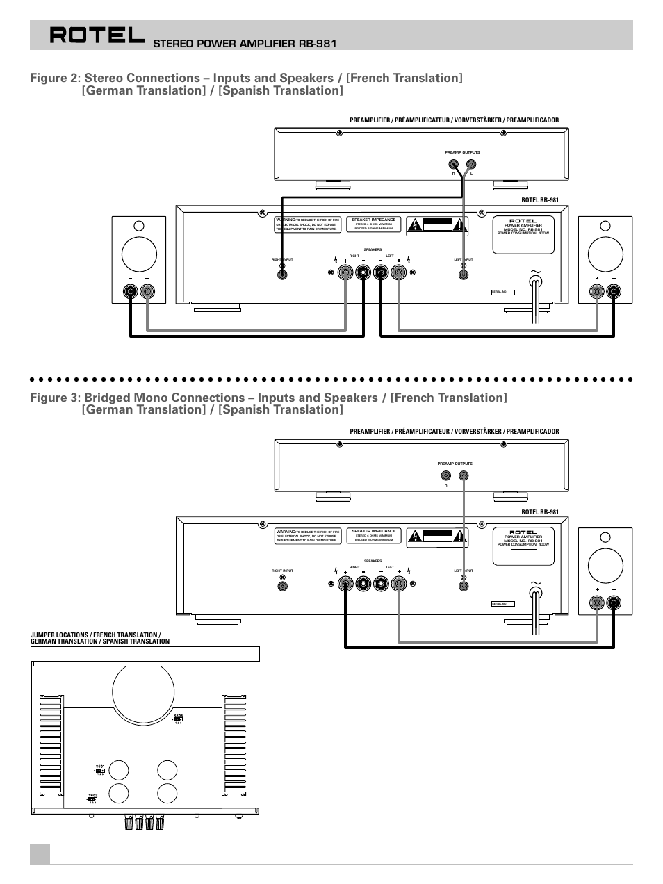 Stereo power amplifier rb-981 | ROTEL RB981 User Manual | Page 4 / 11