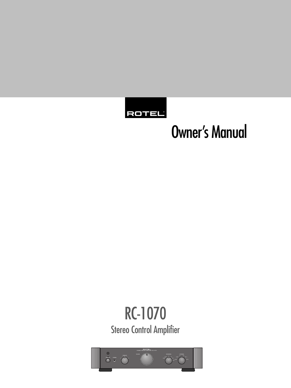 ROTEL RC-1070 User Manual | 12 pages