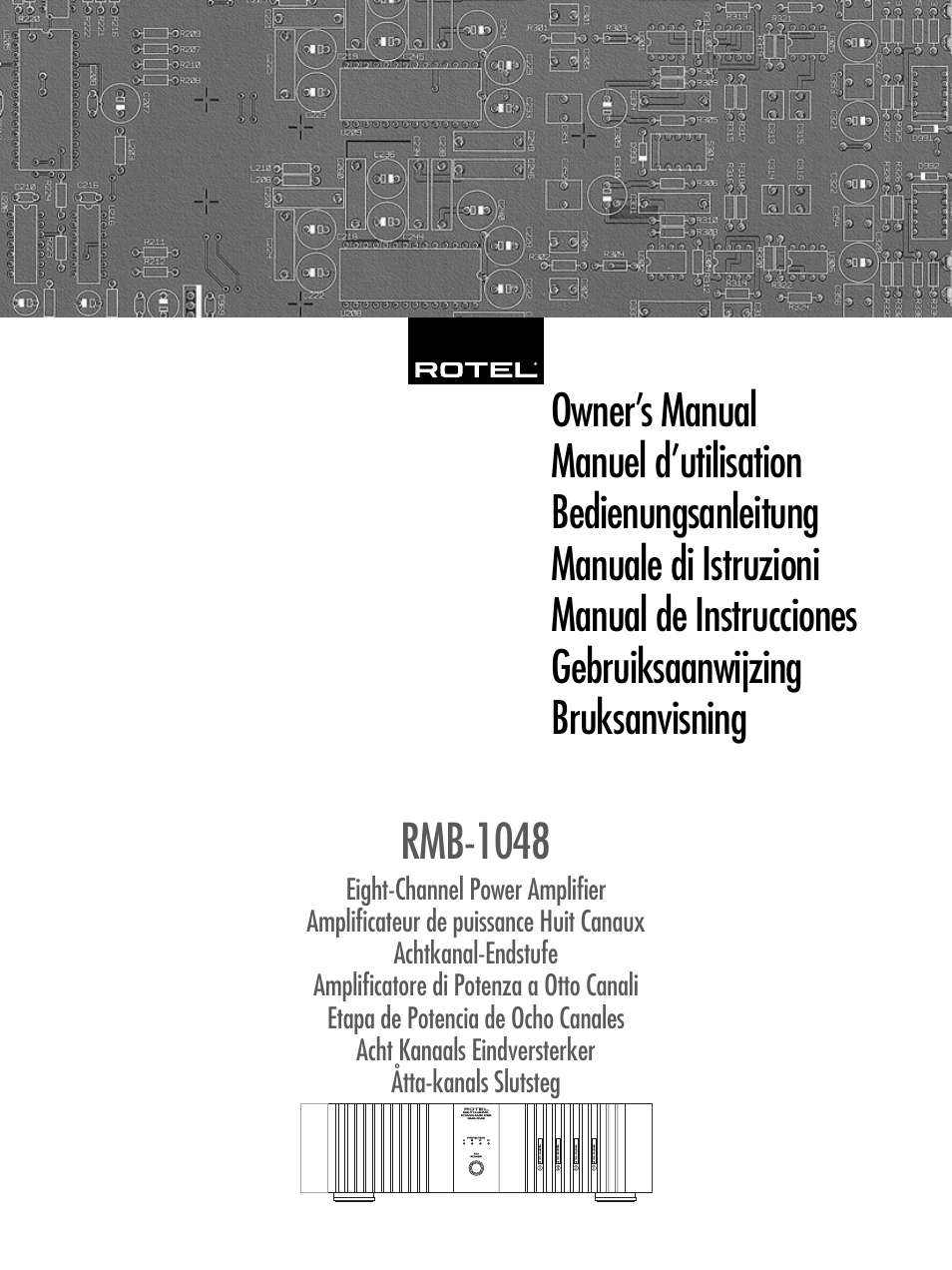 ROTEL Eight Channel Power Amplifier RMB-1048 User Manual | 40 pages