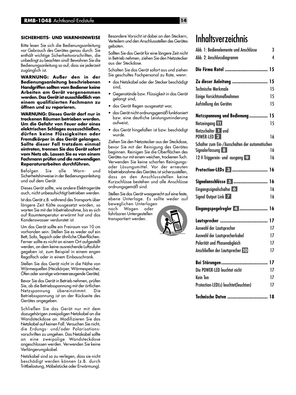 ROTEL Eight Channel Power Amplifier RMB-1048 User Manual | Page 14 / 40