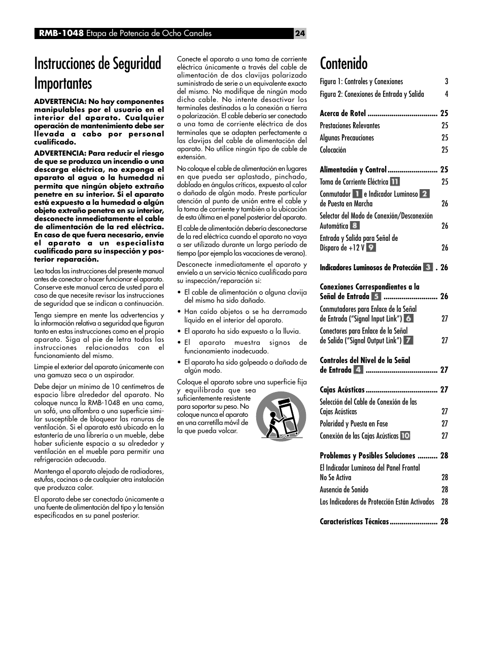 ROTEL Eight Channel Power Amplifier RMB-1048 User Manual | Page 24 / 40