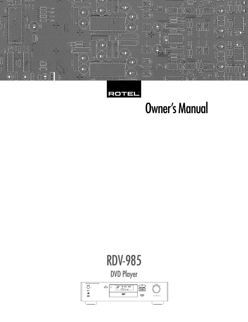 ROTEL RDV-985 User Manual | 30 pages