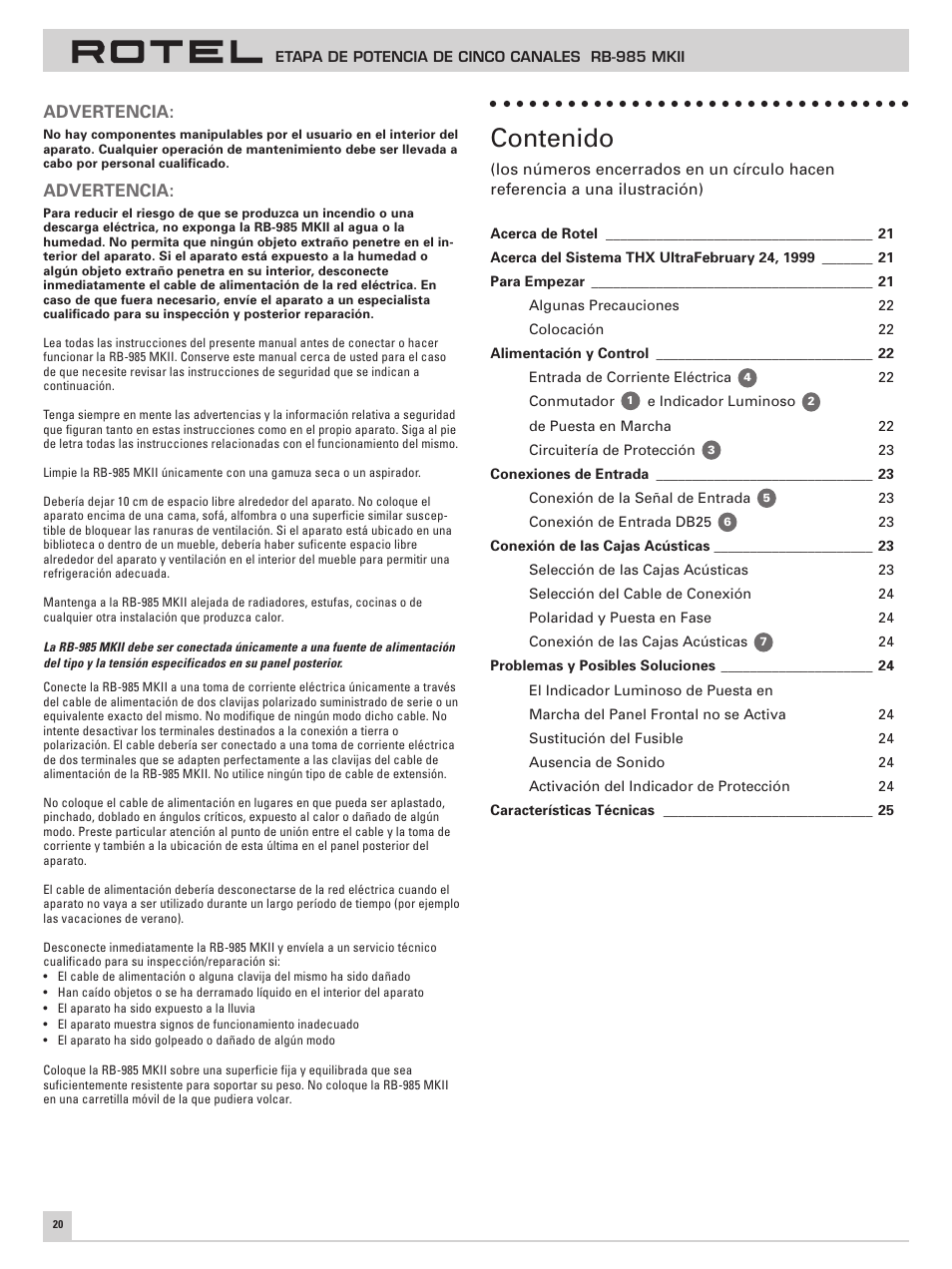 ROTEL RB-985 MKII User Manual | Page 24 / 30