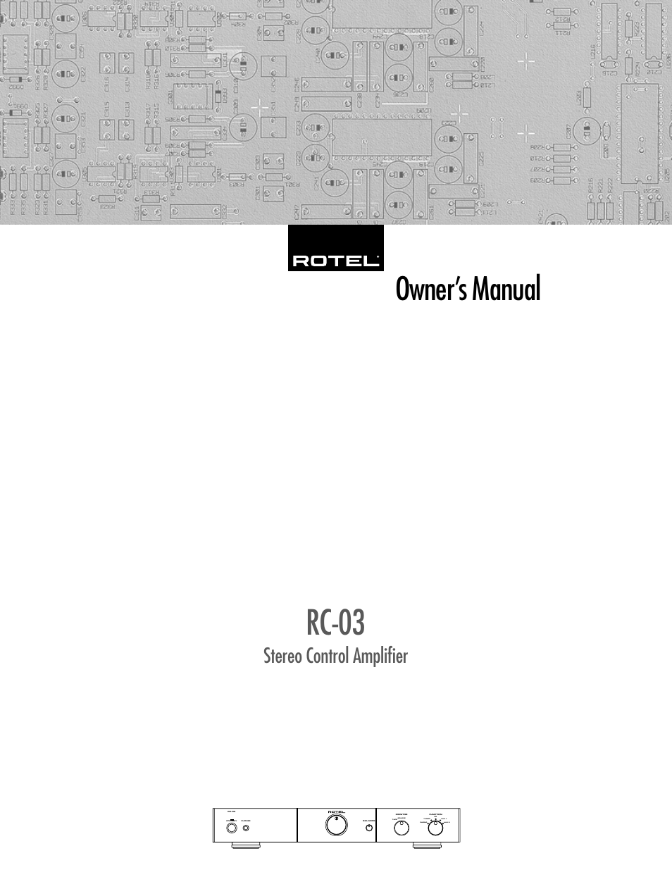 ROTEL RC-03 User Manual | 10 pages