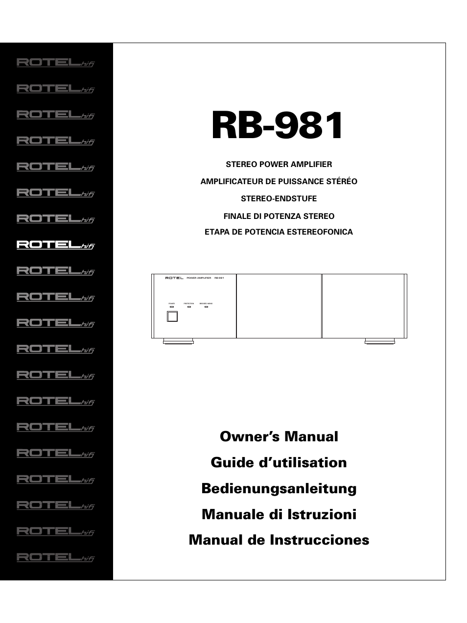 ROTEL RB-981 User Manual | 30 pages