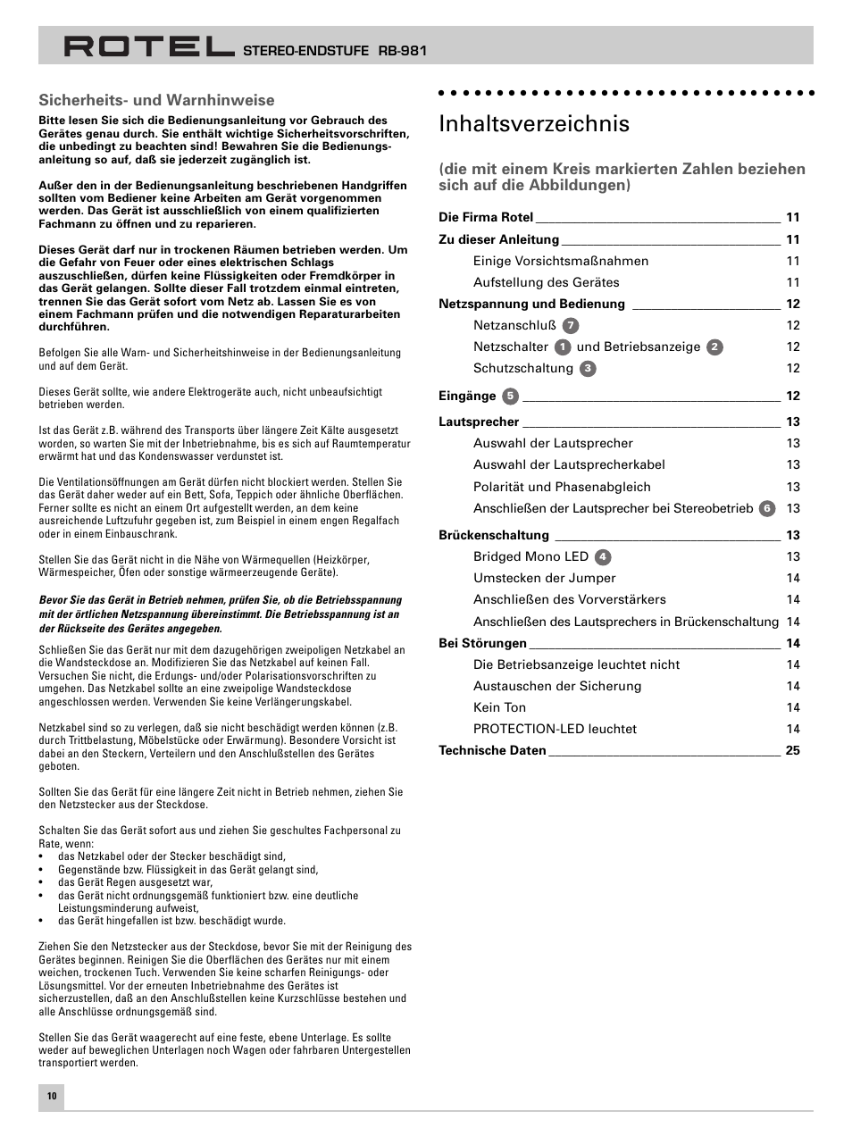 ROTEL RB-981 User Manual | Page 14 / 30