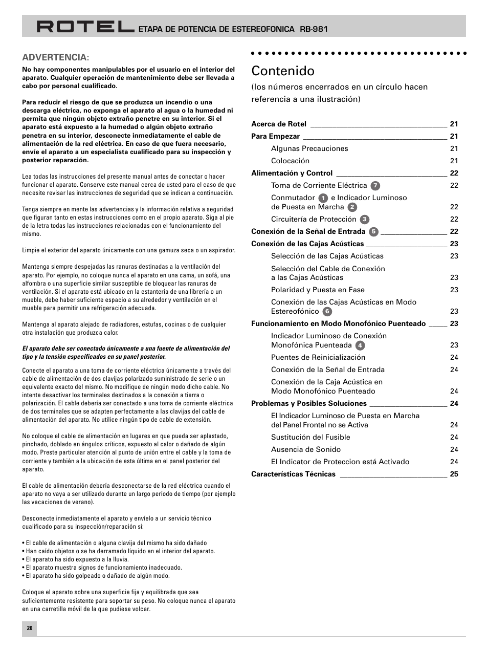 ROTEL RB-981 User Manual | Page 24 / 30