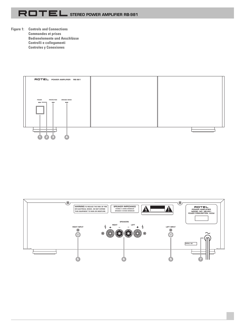 Stereo power amplifier rb-981 | ROTEL RB-981 User Manual | Page 3 / 30